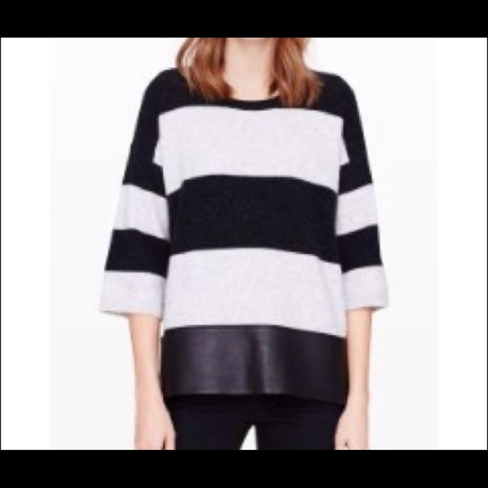 Club Monaco Wool and Leather Sweater